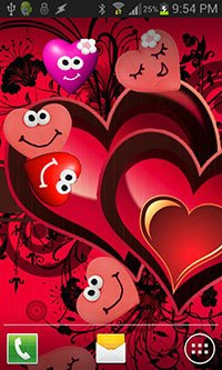 Beautiful Hearts Live Wallpaper Background Theme for Android Mobile Smartphones