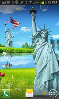 Statue of Liberty Live Wallpaper Background Theme for Android Mobile Smartphones