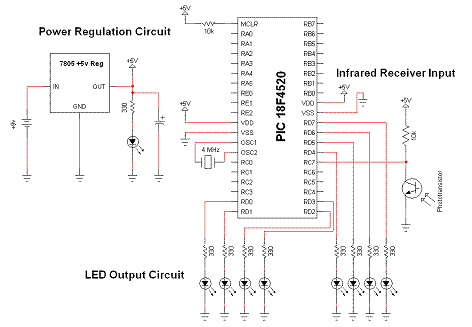 Wireless Infrared Link Receiver Schematic Diagram