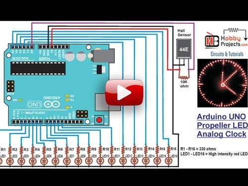 Arduino UNO Propeller LED Analog Clock Video