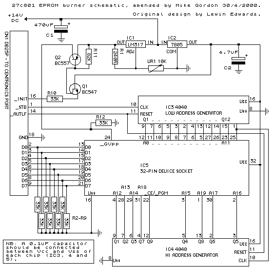 27c801 EPROM Programmer Project Diagram