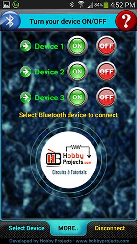 Android based remote control for three  relays using 89C2051 and HC-05 Bluetooth Module