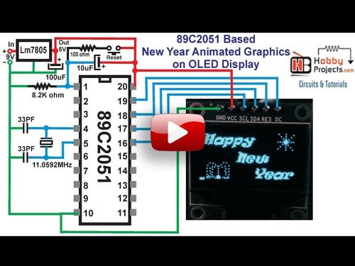 In this video you will see the 89C2051 Based New Year Animated Graphics on OLED Display