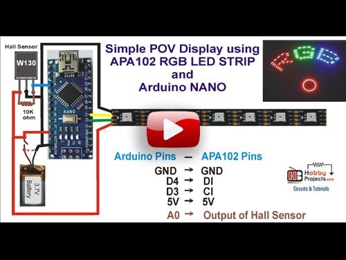 Simple POV Display using APA102 LED STRIP and Arduino