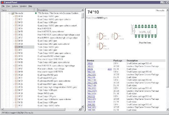 Control Panel: preview of the contents of the Library