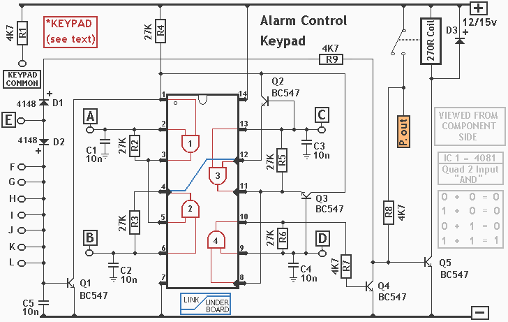 Alarm Control Electronic Keypad Diagram