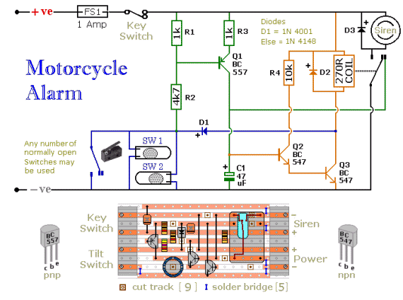 Motorcycle Alarm System Wiring Diagram from www.hobbyprojects.com