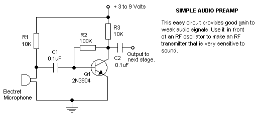 Preamplifier / Pre-amp audio circuit diagram