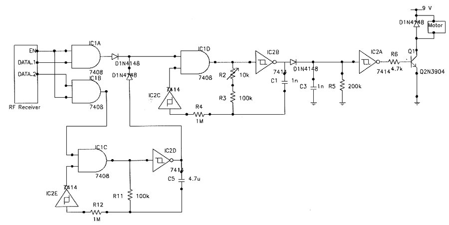 Circuit schematic for the pager unit