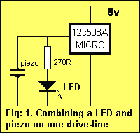 Combining a LED and Piezo on One Drive Line Diagram