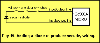 Adding a diode to produce Security wiring