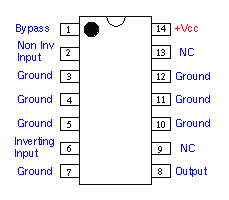 Linear IC LM380 Pin Diagram