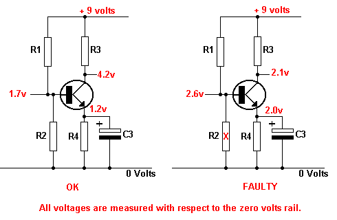Lower Base Bias Resistor Open Circuit Diagram